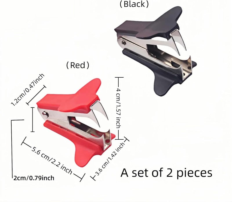 RyanDesign Staple Remover 2 Pack - Heavy Duty No Rip Design with Steel Teeth | Red & Black Set for Office, School, Bulletin Boards | Smooth Grip Puller - Image 2